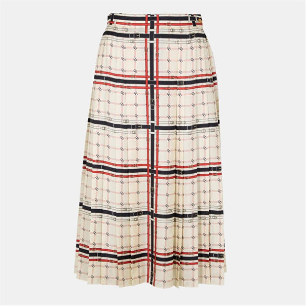 GUCCI: GUCCI Women's G Chain Silk Midi Skirt