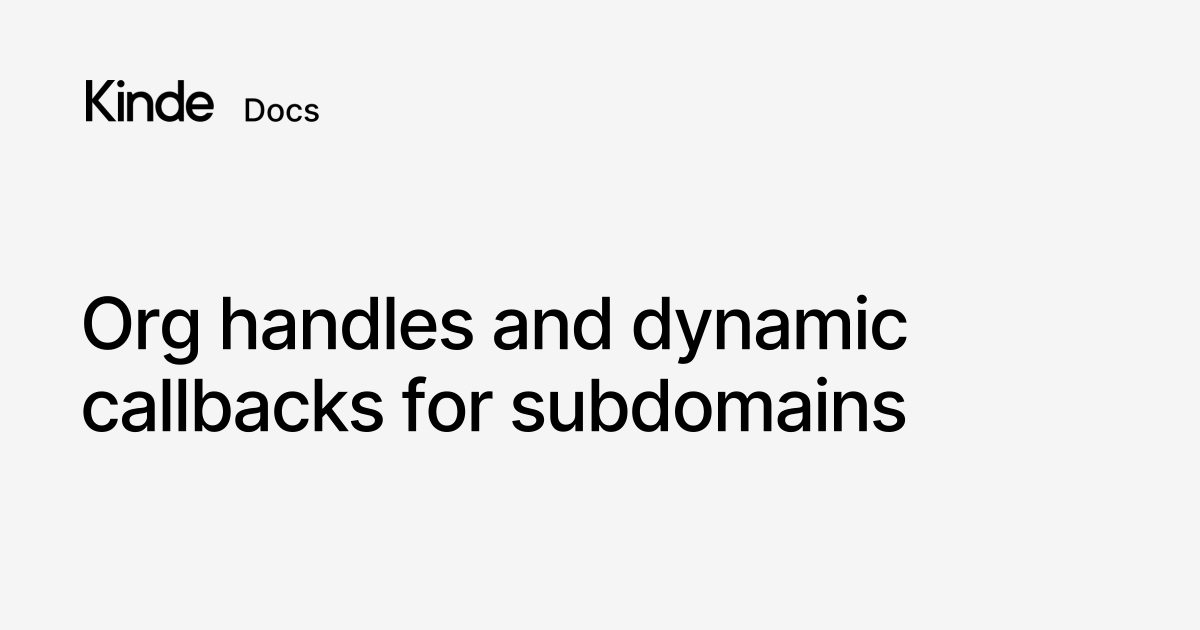 Manage subdomains for callback URLs