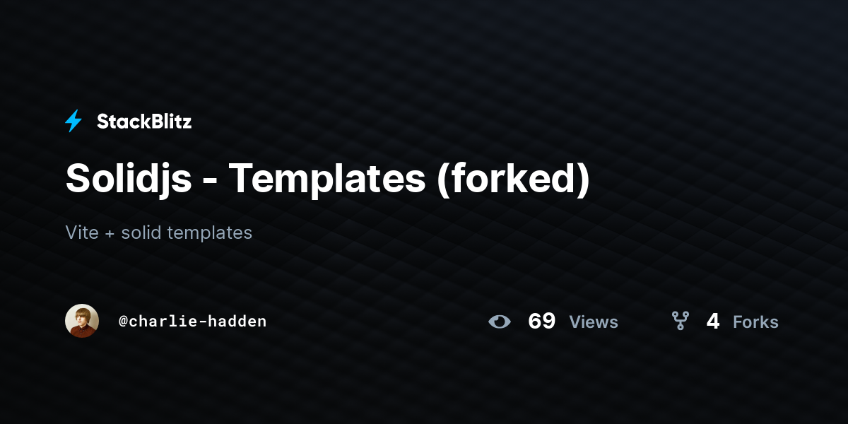 Solidjs - Templates (forked) - StackBlitz