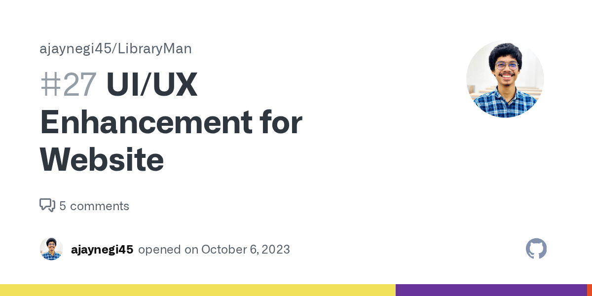 UI/UX Enhancement for Website · Issue #27 · ajaynegi45/Library