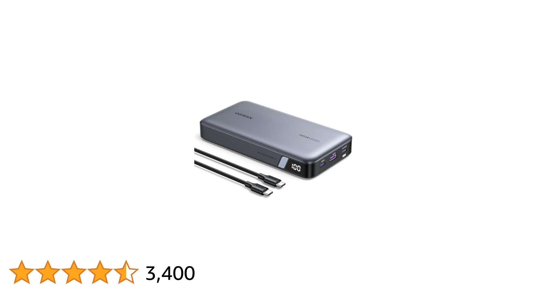 UGREEN Nexode Power Bank 145W Max 25000mAh externer Akku mit 3 Ansc...