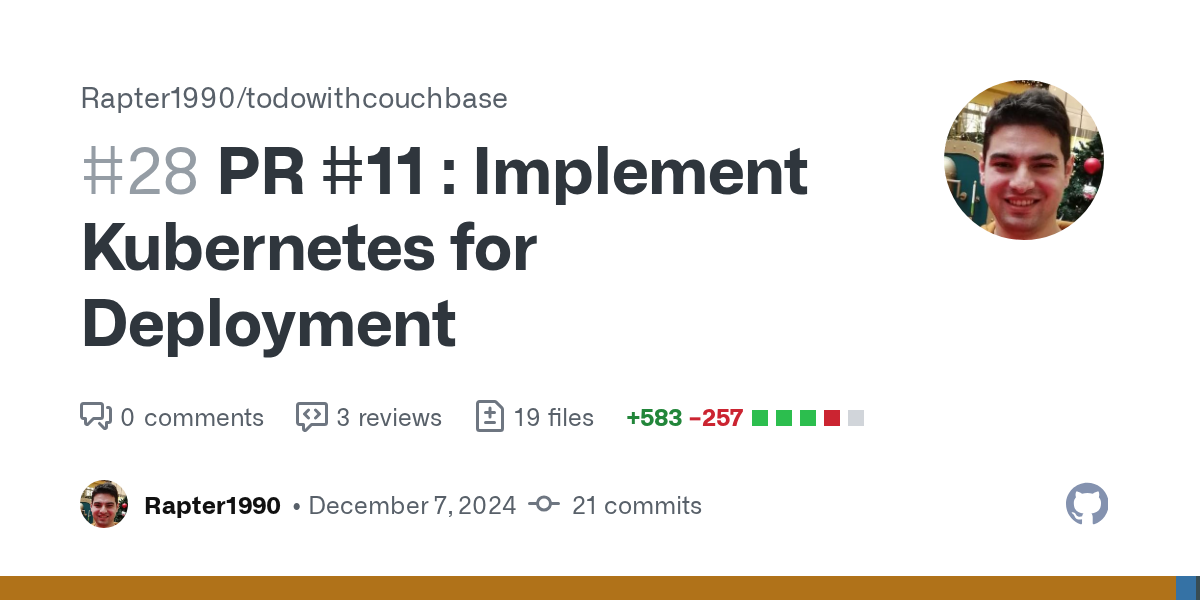 PR #11 : Implement Kubernetes for Deployment by Rapter1990 · Pull R...