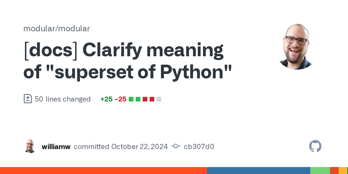 [docs] Clarify meaning of "superset of Python" · modularml/mojo@cb3...