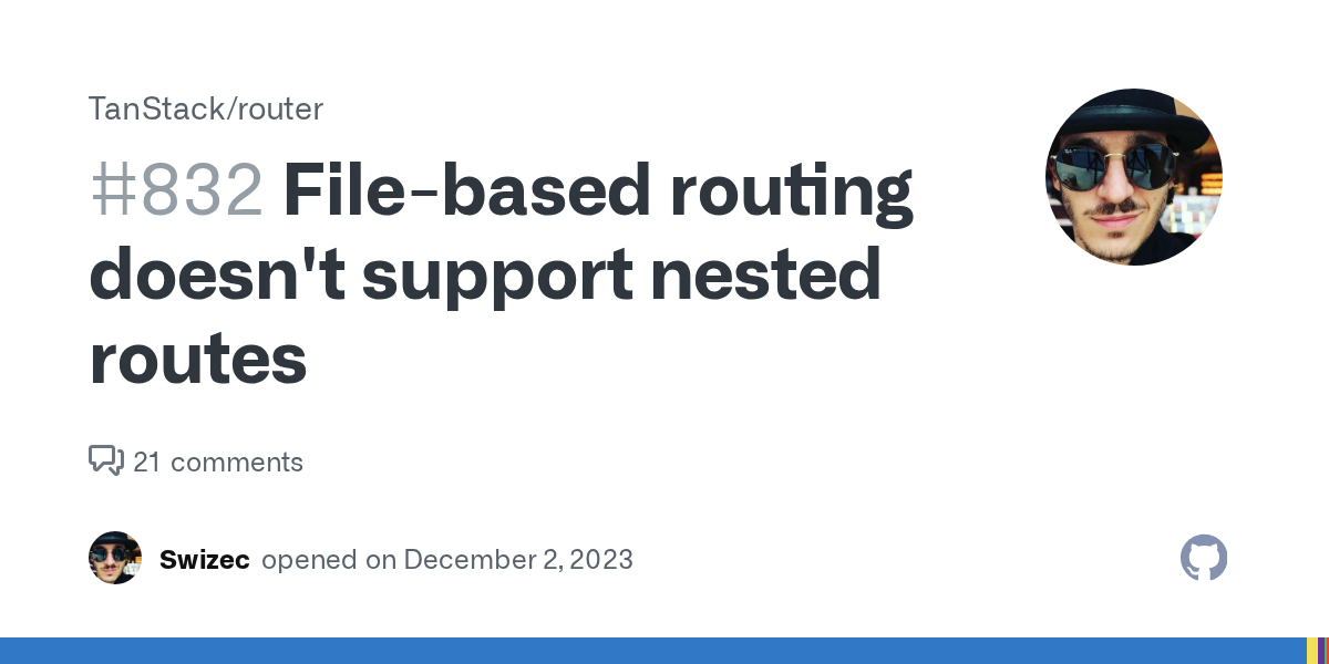 File-based routing doesn't support nested routes · Issue #832 · Tan...