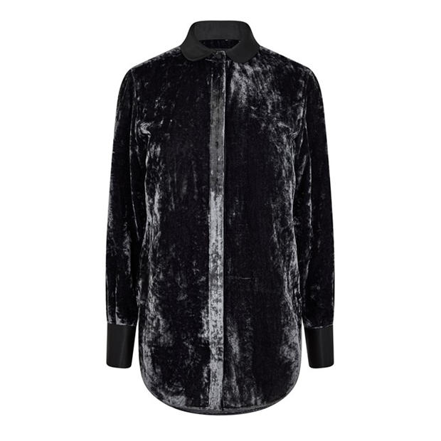 EMPORIO ARMANI: EMPORIO ARMANI Women's Velvet Long-Sleeve Oxford Shirt