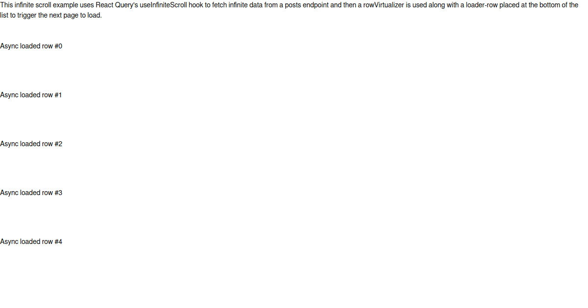 tanstack virtualization - CodeSandbox