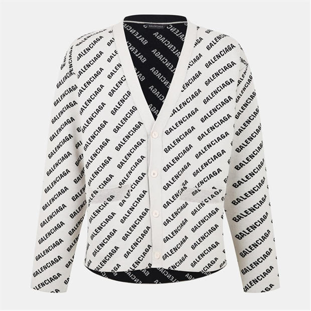 BALENCIAGA: BALENCIAGA Mini Allover Logo Cardigan