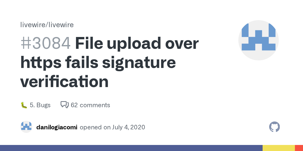 File upload over https fails signature verification · livewire liv...