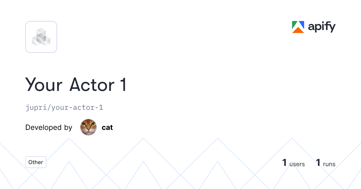 Your Actor 1 ยท Apify