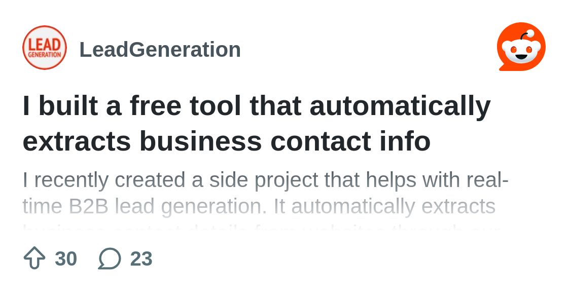 From the LeadGeneration community on Reddit