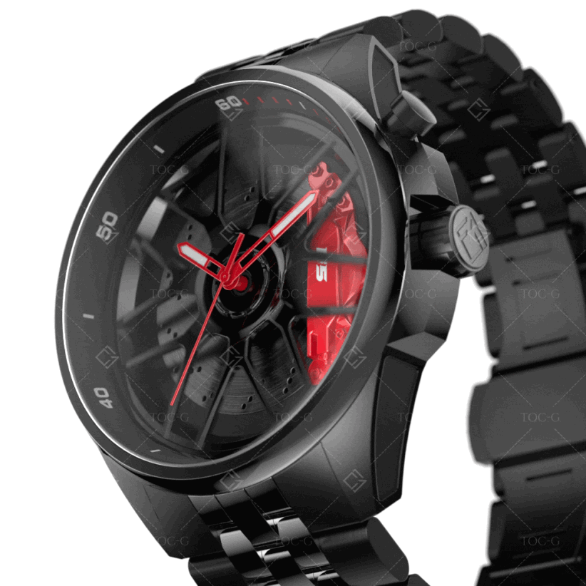 GT 63 SPINNING GYRO WATCH WITH BRAKES | BLACK COLOUR – TOC-G WATCHES
