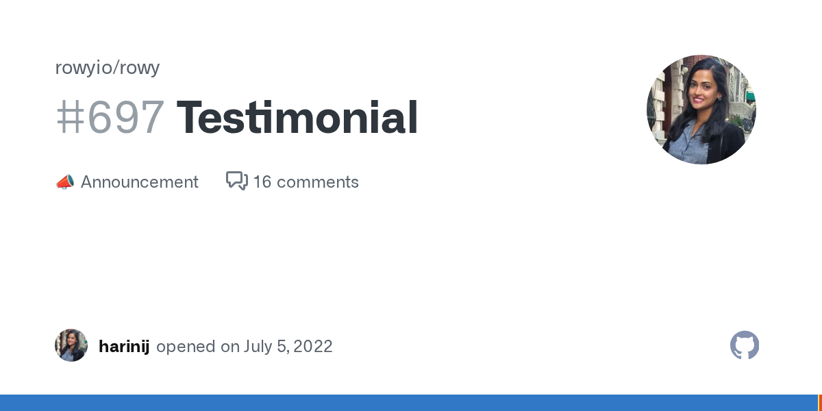 Testimonial · Discussion #697 · rowyio/rowy