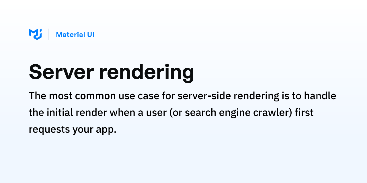 Server rendering - Material UI