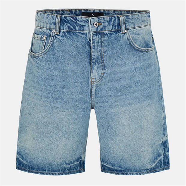 REPRESENT: REPRESENT Men's Mid Rise Knee Length 5 Pocket Cotton Denim Shorts