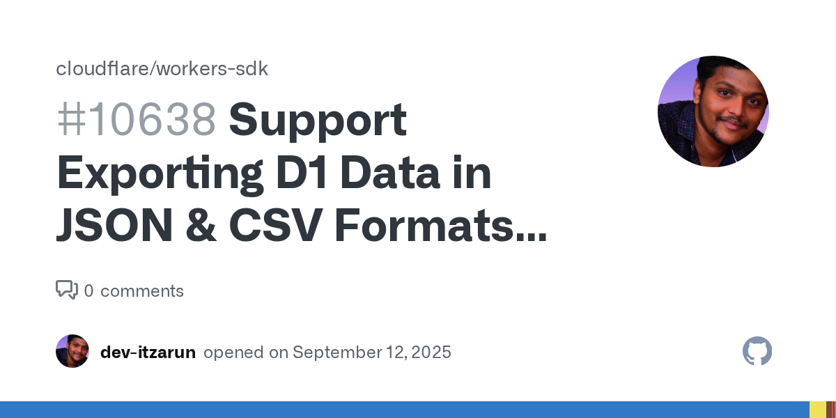 Support Exporting D1 Data in JSON & CSV Formats with Encoding Optio...