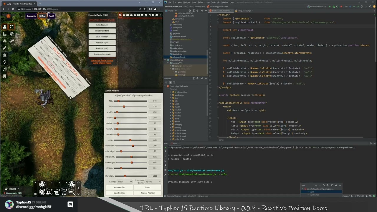 TyphonJS Runtime Library (TRL) v0.0.9 - Reactive Position Demo