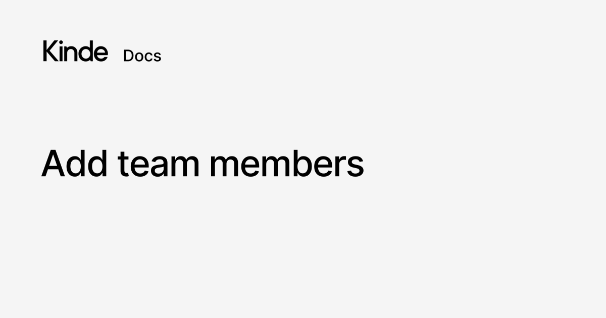 Add team members