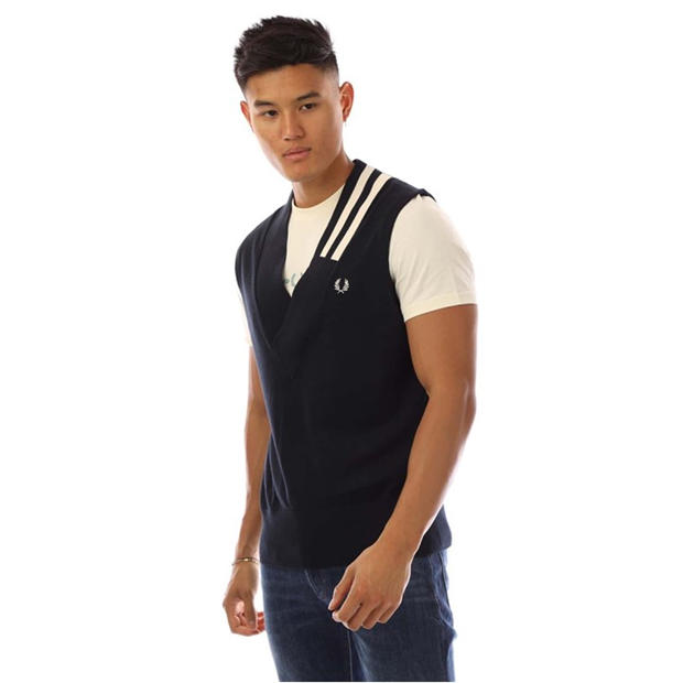 Fred Perry: Fred Perry V-Neck Broken Tipped Tank Top