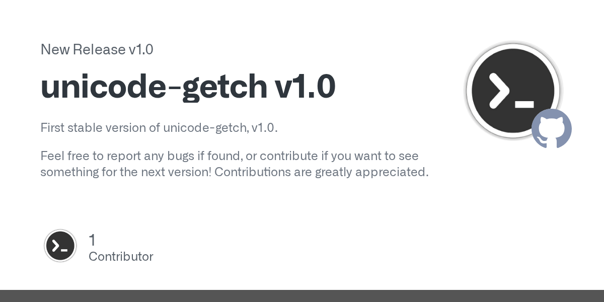 Release unicode-getch v1.0 · anic17/unicode-getch