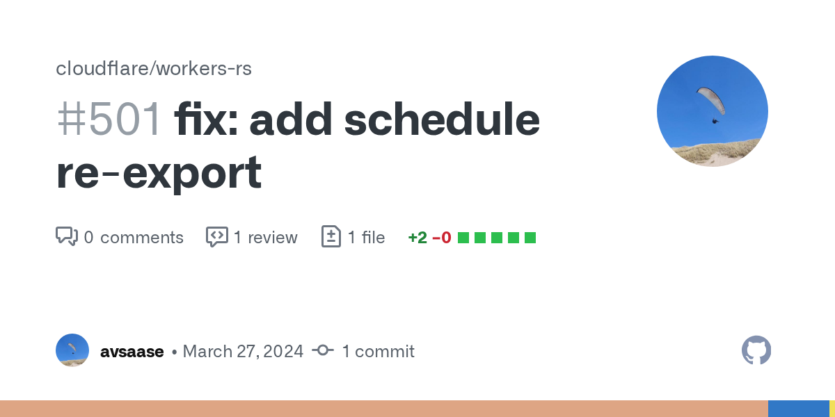 fix: add schedule re-export by avsaase · Pull Request #501 · cloudf...