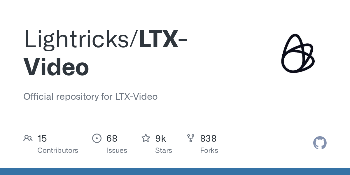 GitHub - Lightricks/LTX-Video: Official repository for LTX-Video