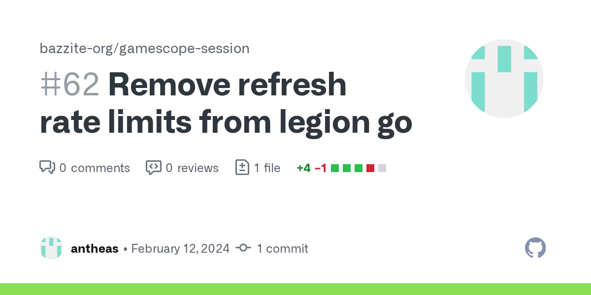 Remove refresh rate limits from legion go by antheas · Pull Request...