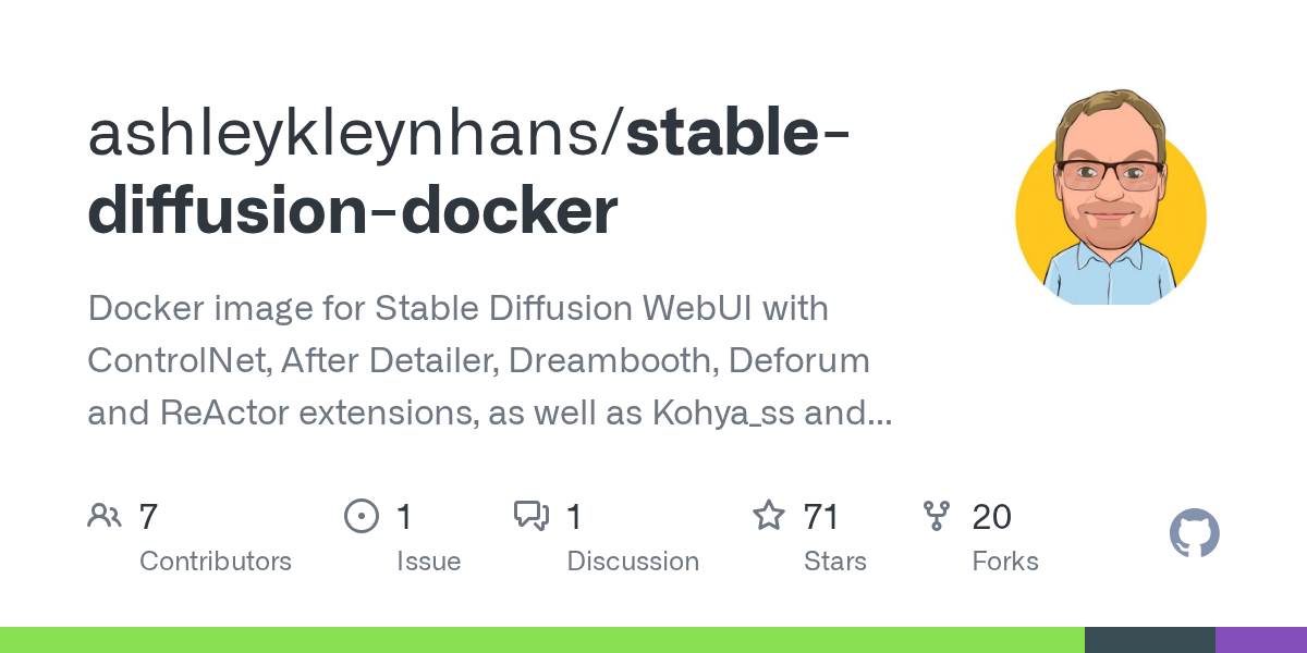 GitHub - ashleykleynhans/stable-diffusion-docker: Docker image for ...