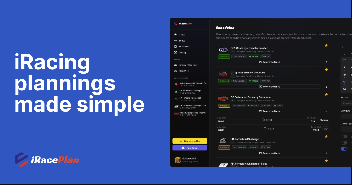 iRacePlan