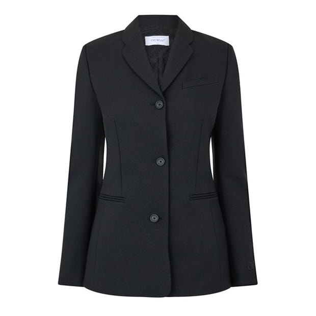 OFF WHITE: OFF WHITE Women's Darted Twill Long Sleeve Tailored Fit Blazer