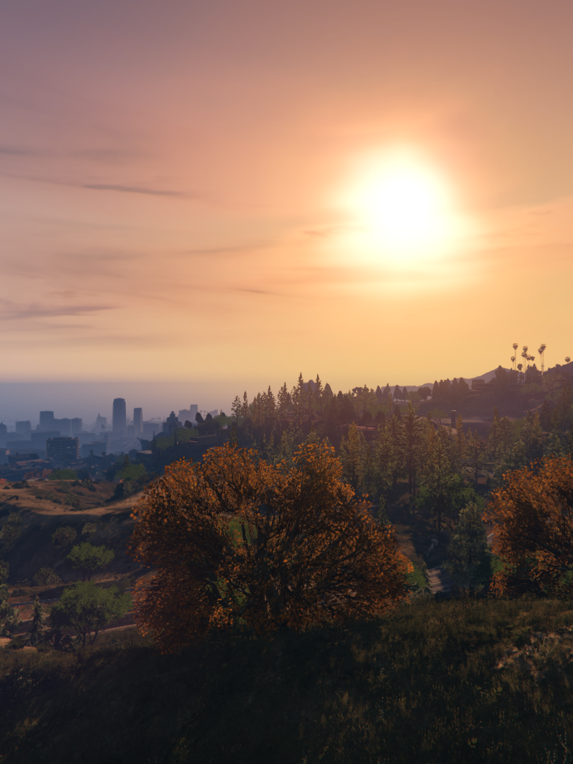 Skyline di Los Santos al crepuscolo
