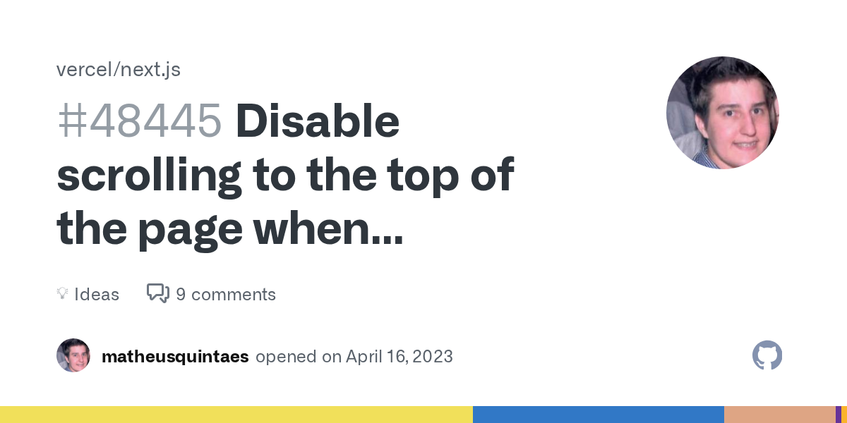 Disable scrolling to the top of the page when Intercepting Routes -...
