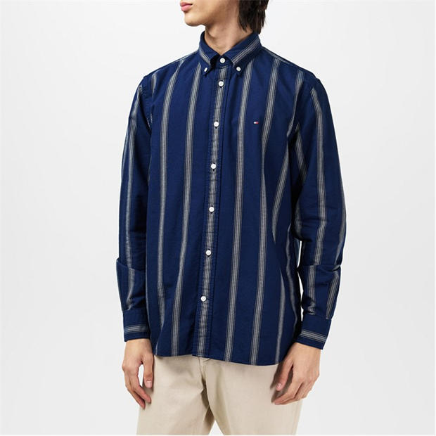 Tommy Hilfiger: Tommy Hilfiger Men's Shadow Stripe Long-Sleeve Patterned Shirt