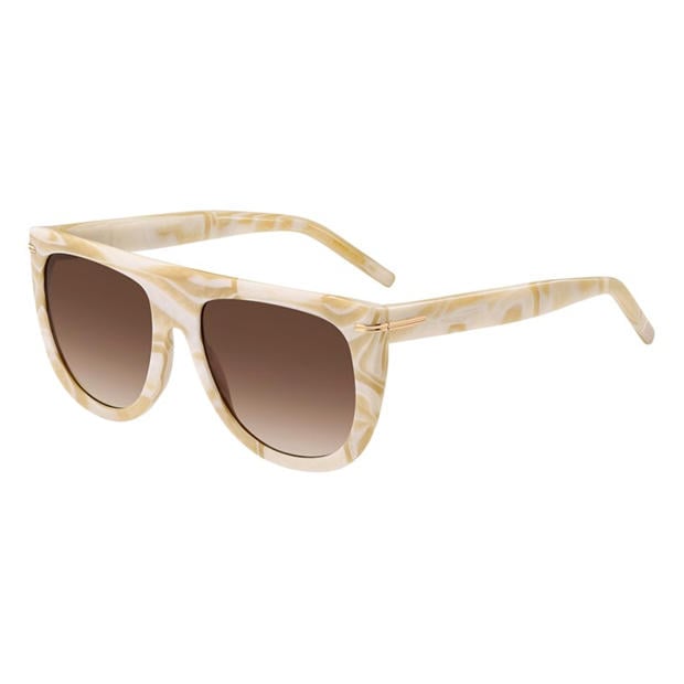 Boss: Boss Women's Sq Flat Top Round Sunglasses