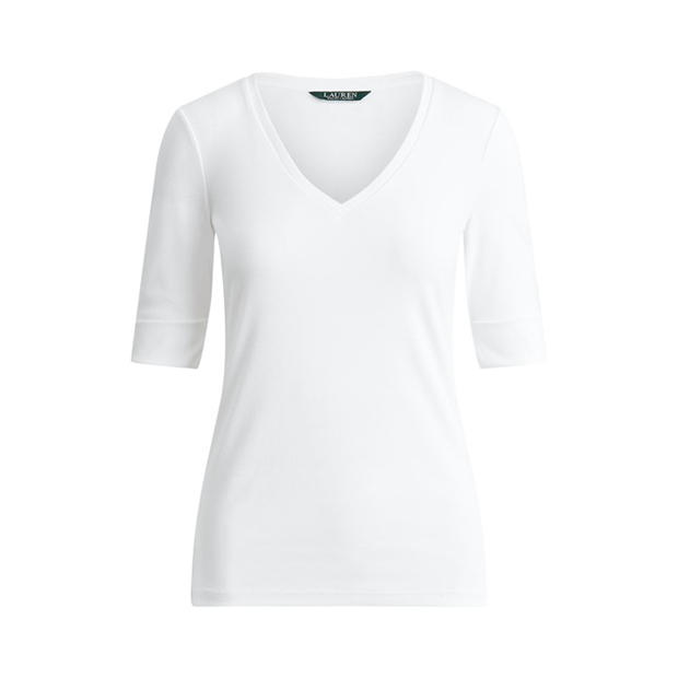 Lauren by Ralph Lauren: Lauren by Ralph Lauren Women's V Judy Long-Sleeve T-Shirt