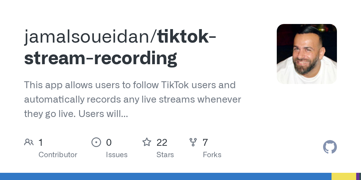 GitHub - jamalsoueidan/tiktok-stream-recording: This app allows use...