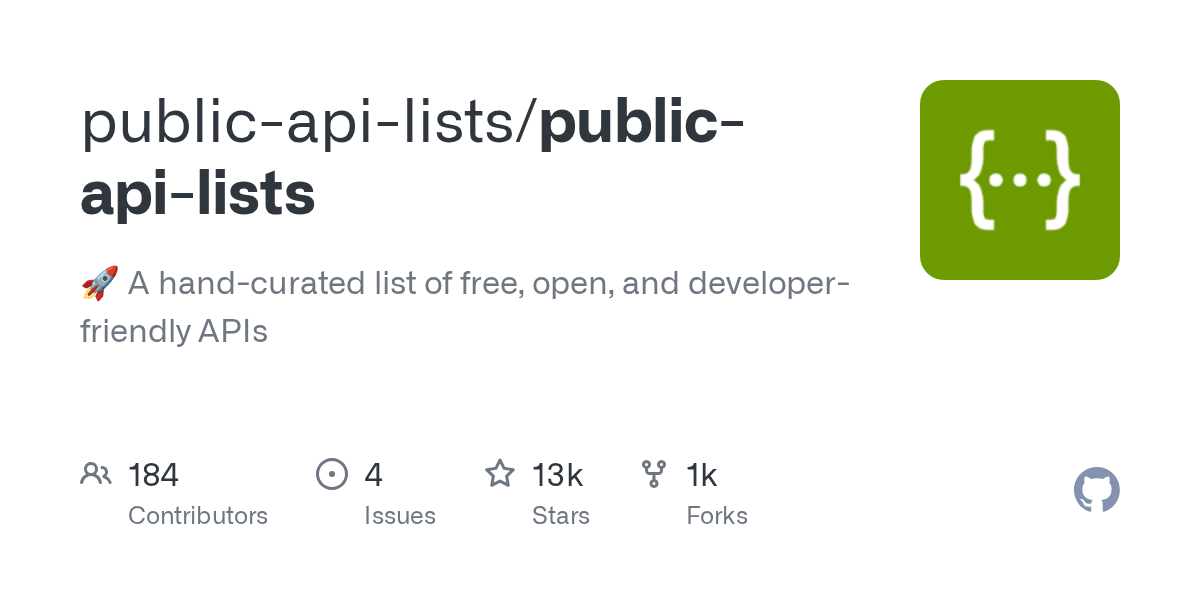 GitHub - public-api-lists/public-api-lists: A collective list of fr...