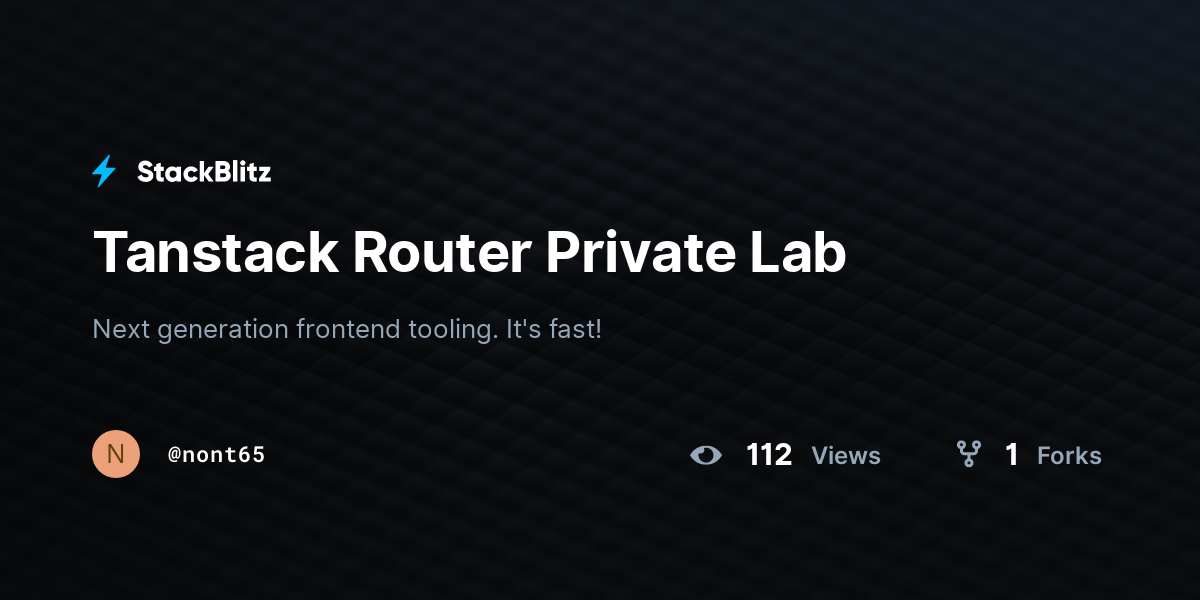 Tanstack Router Private Lab - StackBlitz