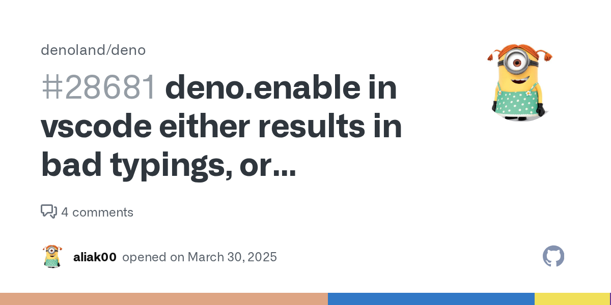 deno.enable in vscode either results in bad typings, or performance...