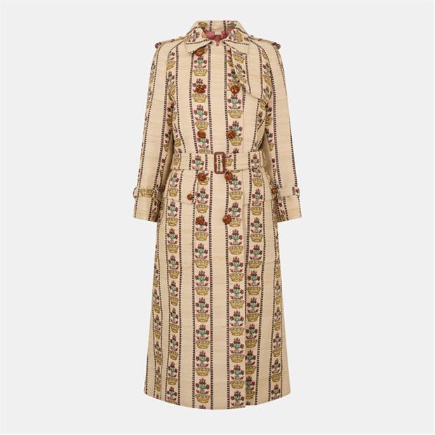 GUCCI: GUCCI Women's Flower Crown Weather-Resistant Trench Coat