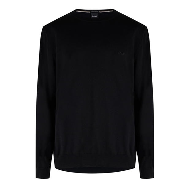 Boss: Boss Men's Botto-L 01 Black Classic Fit Crew Neck Jumper