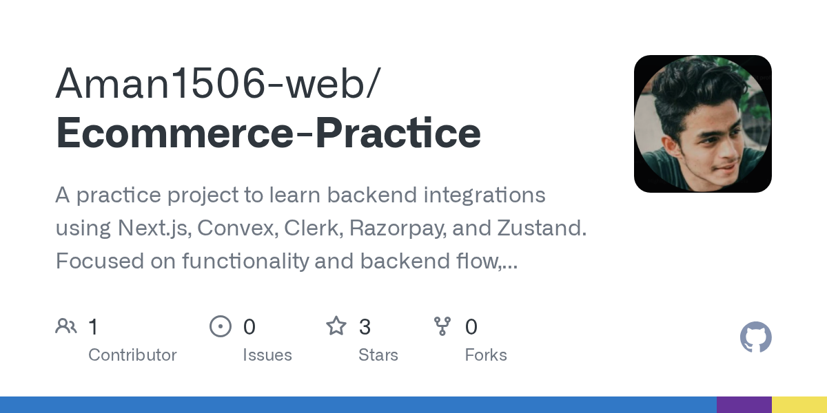 GitHub - Aman1506-web/Ecommerce-Practice: A practice project to lea...