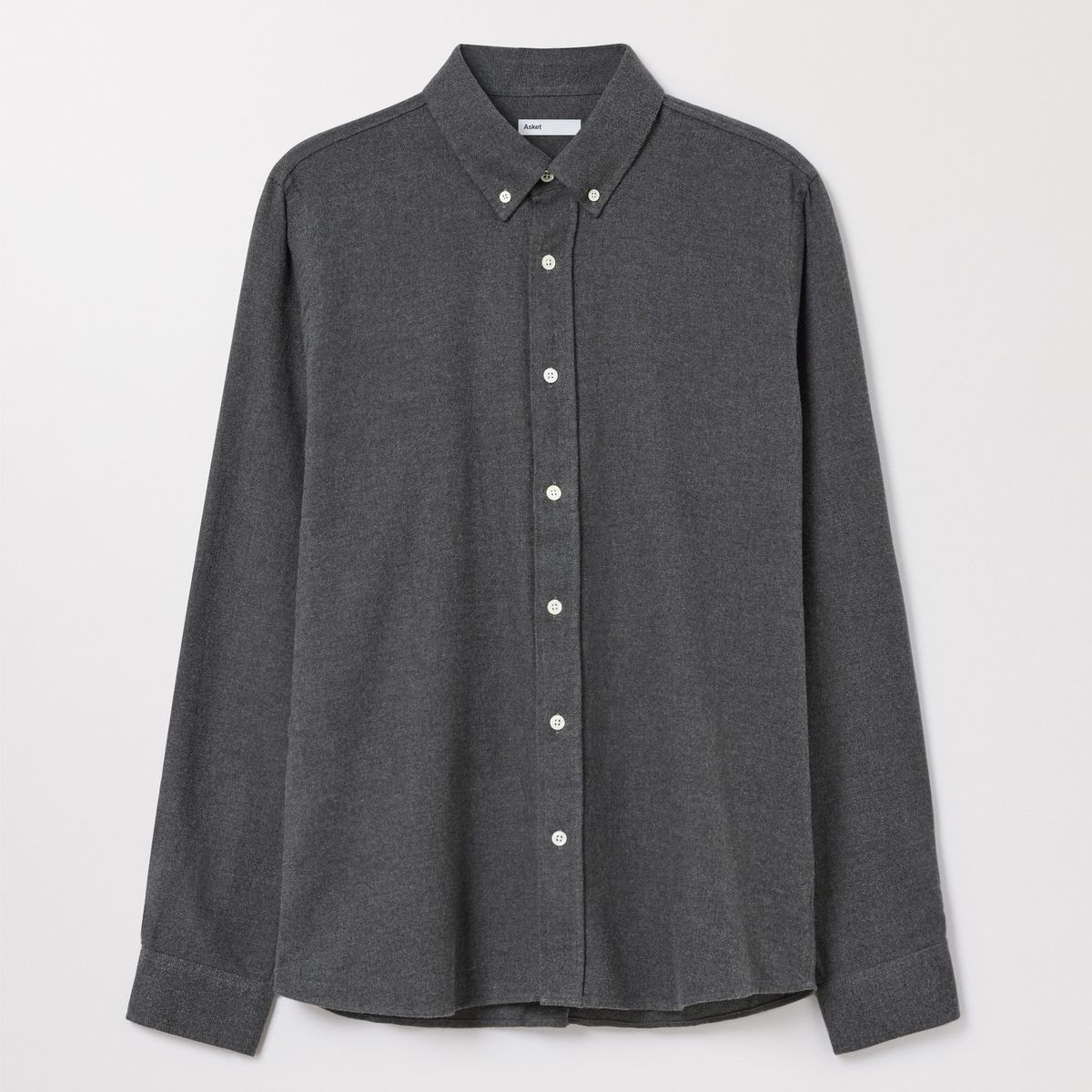 Charcoal Melange Flannel Shirt | Organic Cotton Twill | Asket