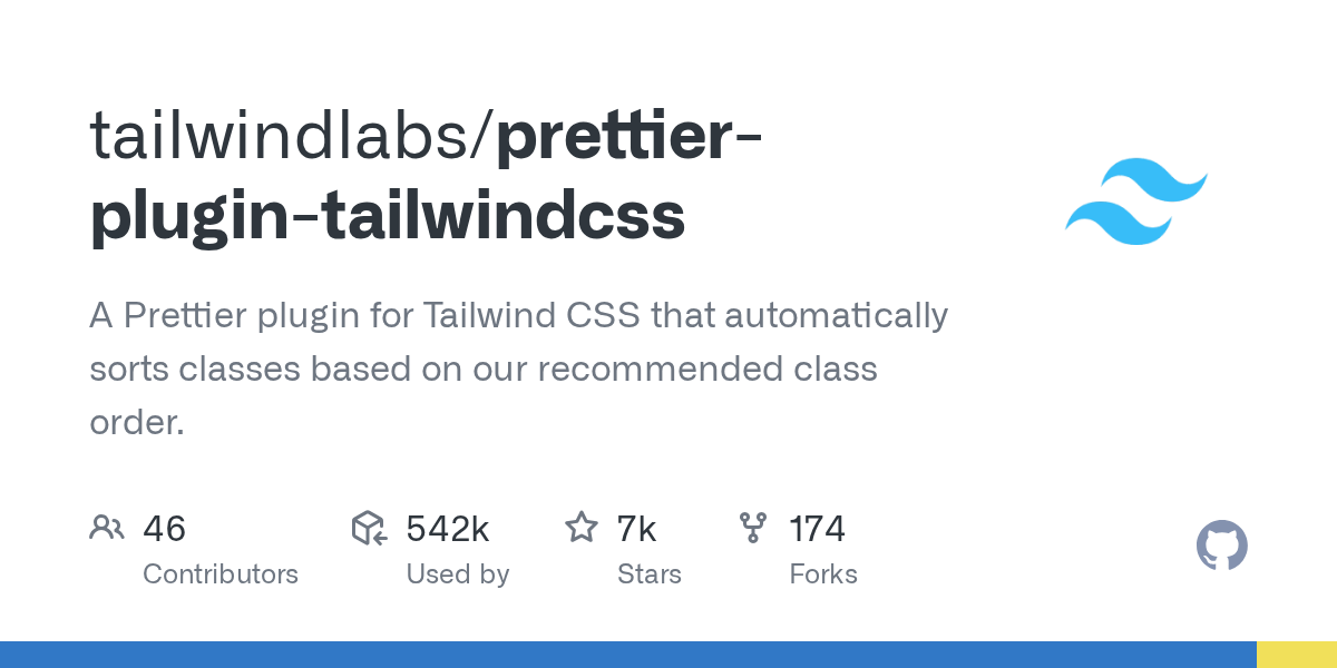 GitHub - tailwindlabs/prettier-plugin-tailwindcss: A Prettier plugi...