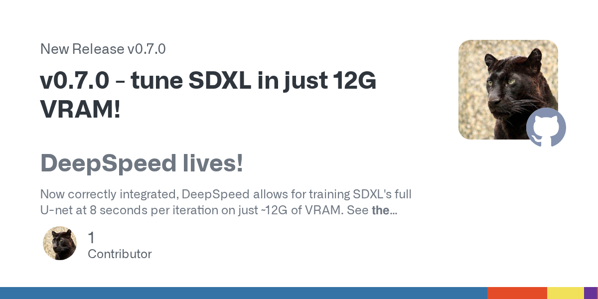 Release v0.7.0 - tune SDXL in just 12G VRAM! · bghira/SimpleTuner
