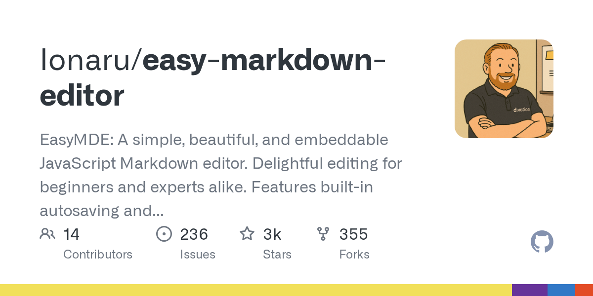 GitHub - Ionaru/easy-markdown-editor: EasyMDE: A simple, beautiful,...
