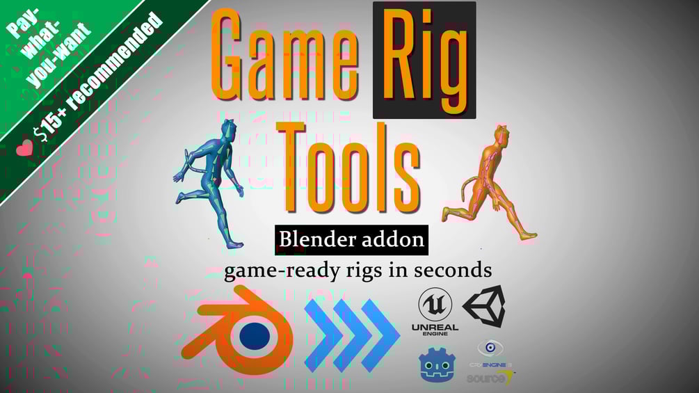 Game Rig Tools (Blender Addon) - game-ready rigs in seconds