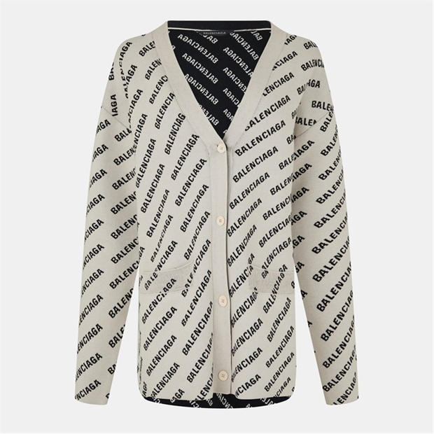 BALENCIAGA: BALENCIAGA Scrolling Logo Cardigan