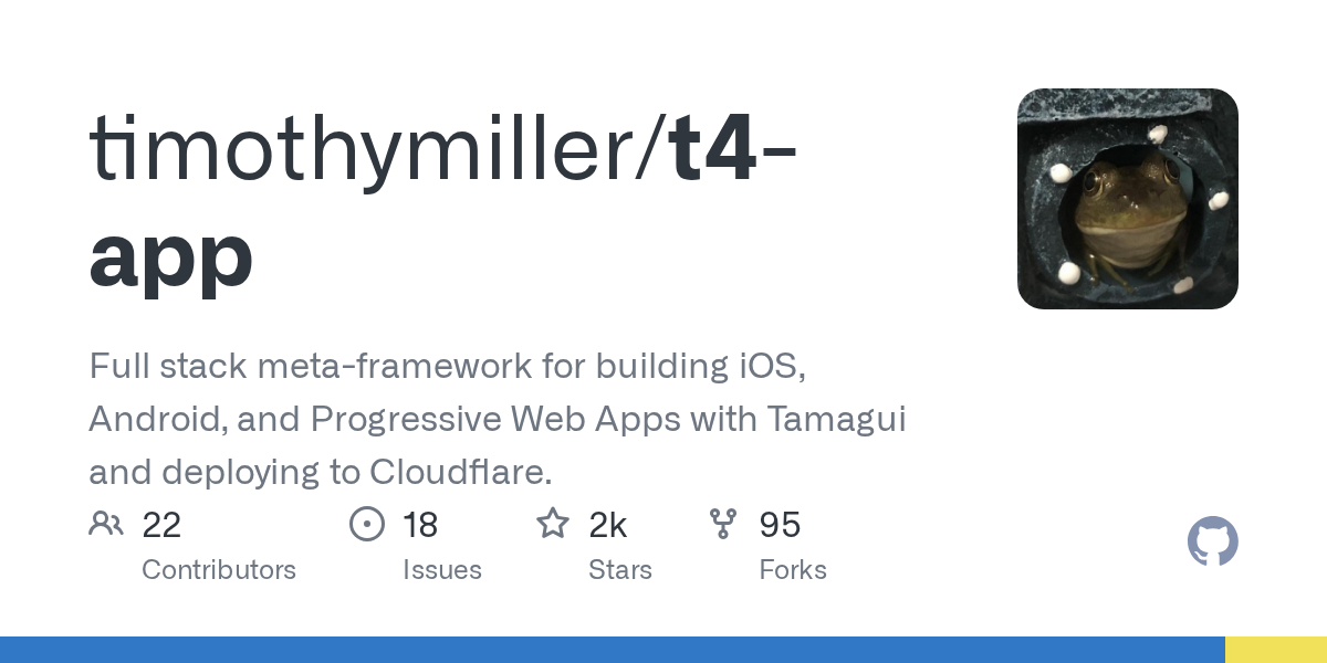 GitHub - timothymiller/t4-app: Type-Safe, Full-Stack Starter Kit fo...