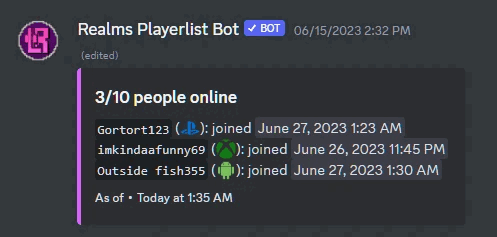 Animated picture on how the live online list looks like.