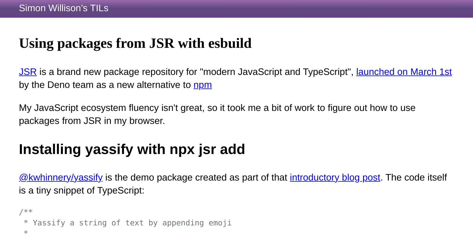 Using packages from JSR with esbuild
